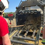 Brand einer Strohballenpresse in Mühlleiten